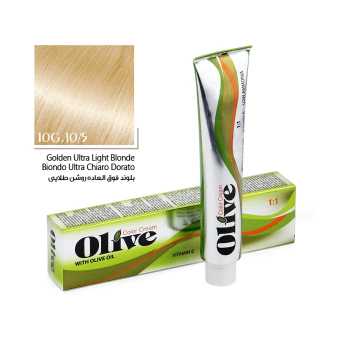 10g-olive رنگ مو بلوند فوق العاده روشن طلایی الیو شماره 10G.10/5 سری Golden حجم 100 میلیلیتر - Image 1