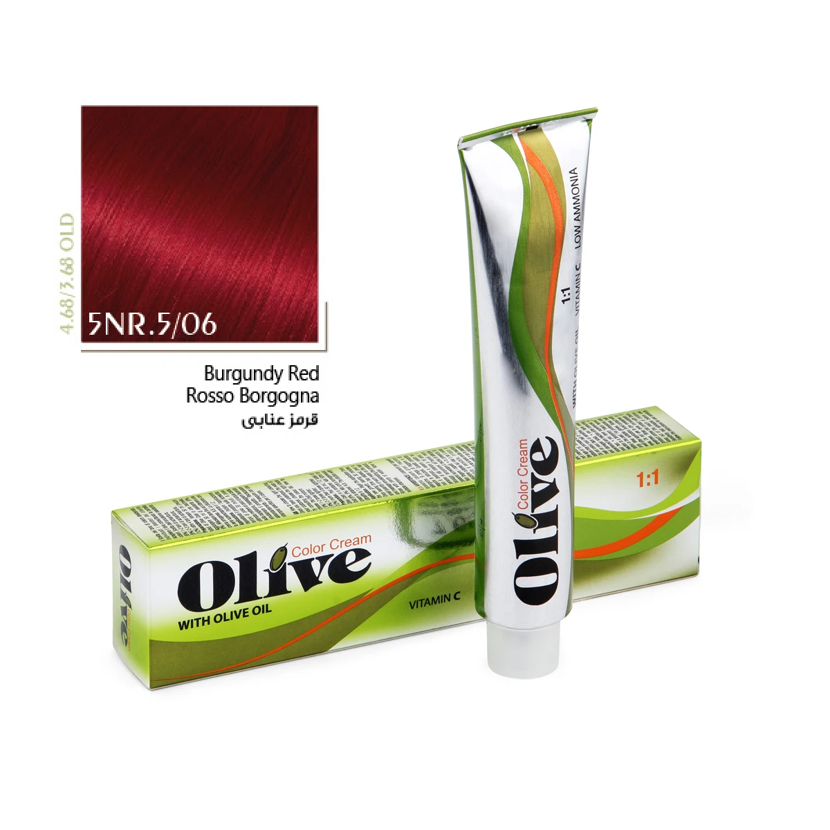 5nr-olive رنگ مو قرمز عنابی الیو شماره 5NR.5/06 سری Red حجم 100 میلیلیتر - Image 1