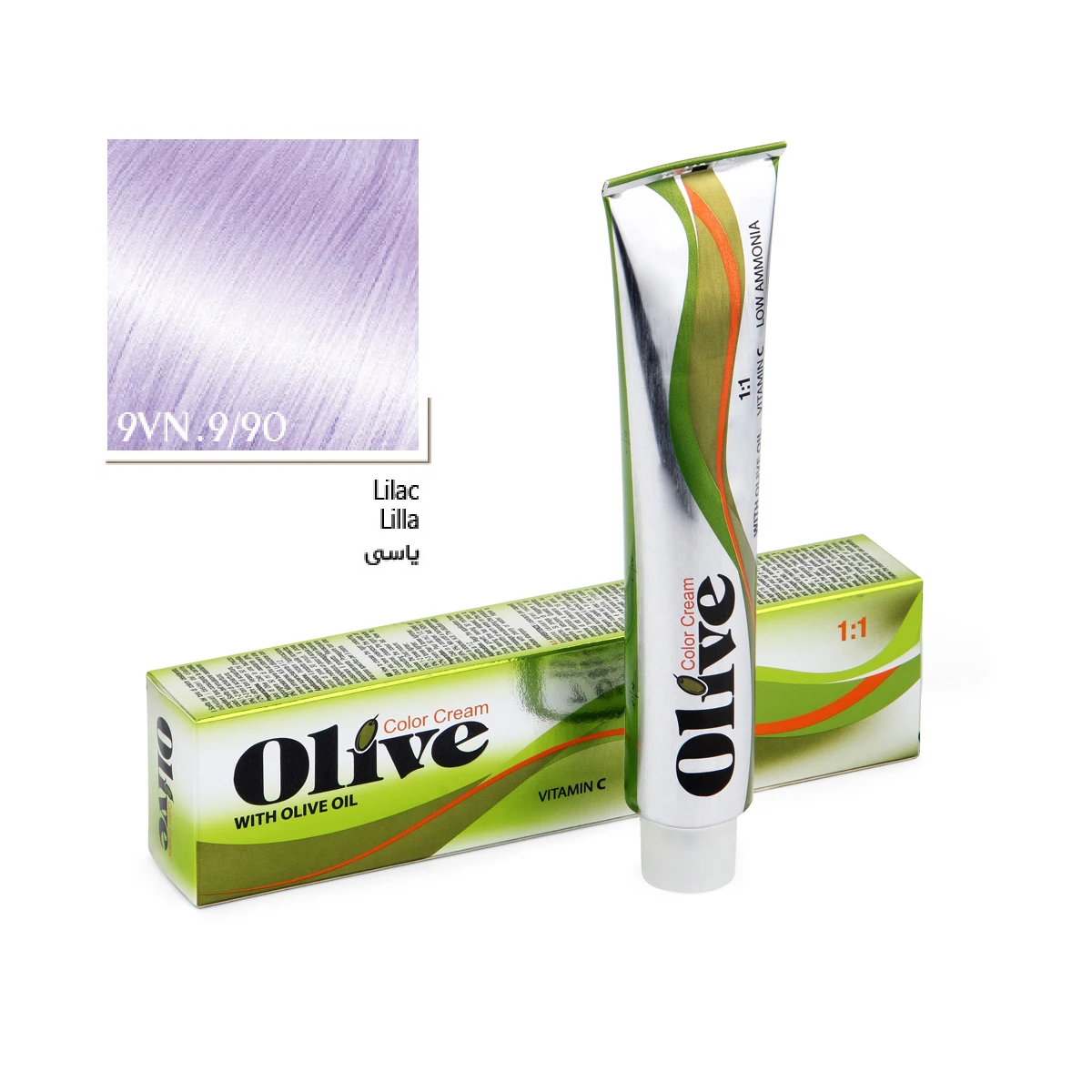 9vn-olive رنگ مو یاسی الیو شماره 9VN.9/90 سری Violet حجم 100 میلیلیتر - Image 1