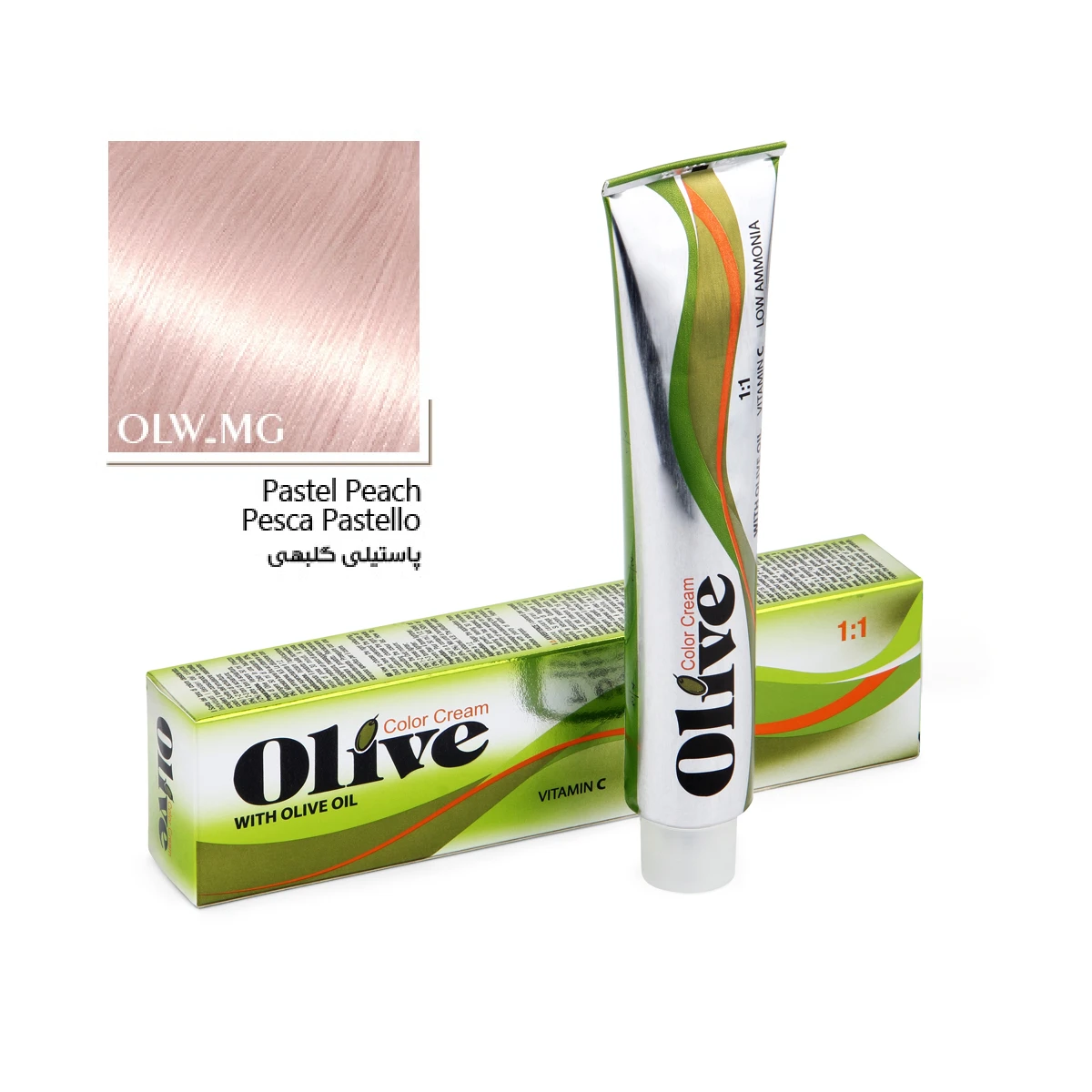 olw-mg رنگ مو پاستیلی گلبهی الیو شماره OLW-MG سری Olive Light Warm حجم 100 میلیلیتر - Image 1